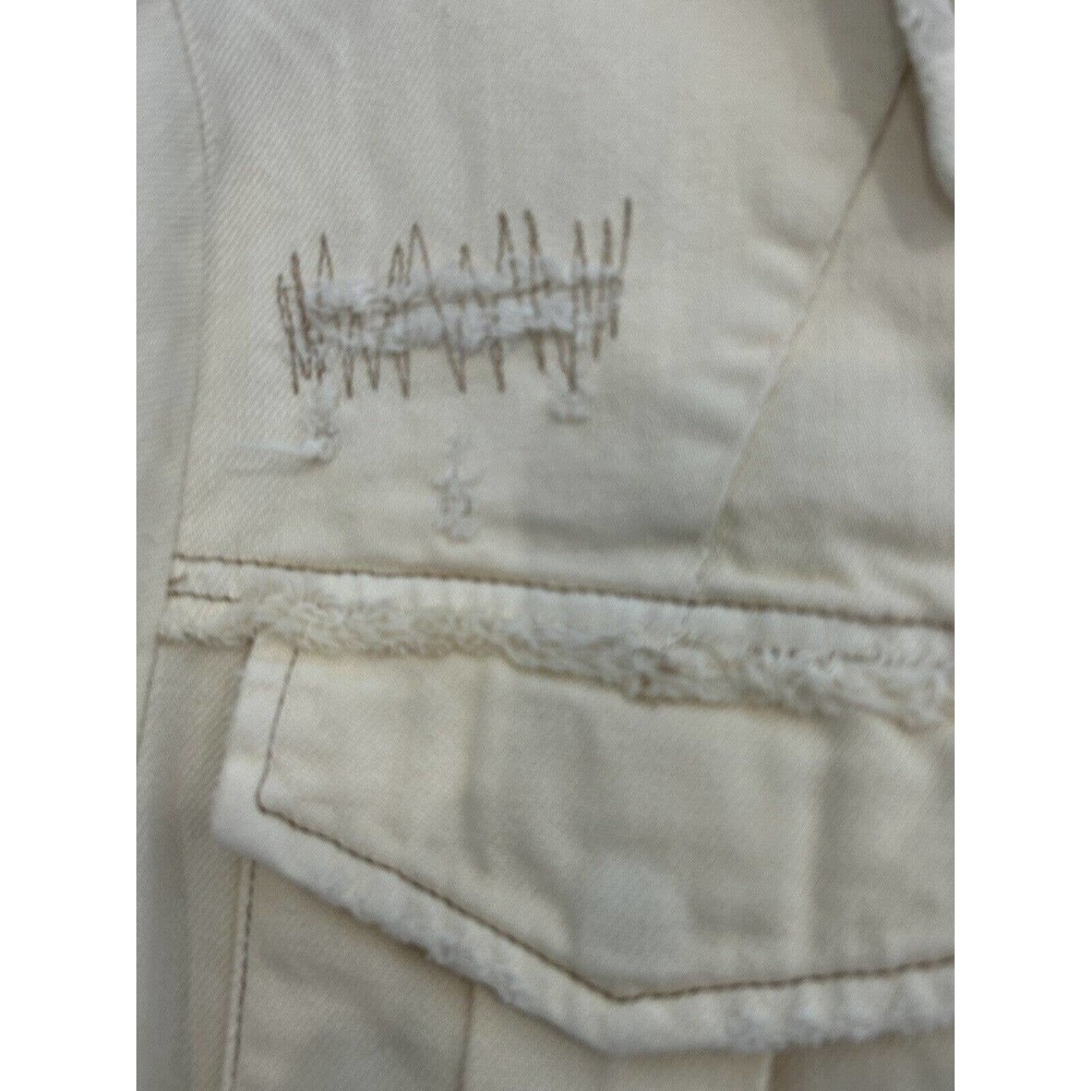 Free People Denim Jacket Long Trucker Wide Sleeves Oversize Distressed NWOT XS - Picture 12 of 15
